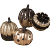 Set of 4 Pumpkins, Black/Gold - Accents - 1 - thumbnail