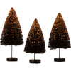 Black Bottle Brush Trees with Orange Glitter - Accents - 1 - thumbnail