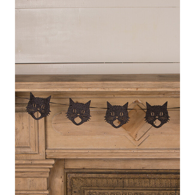 Glittered Scaredy Cat Silhouette Garland - Garlands - 2