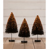Black Bottle Brush Trees with Orange Glitter - Accents - 2