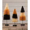 Set of 3 Halloween Traditional Stripe Bottle Brush Trees - Accents - 2