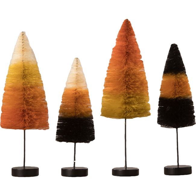 Set of 4 Halloween Bottle Brush Trees - Accents - 1