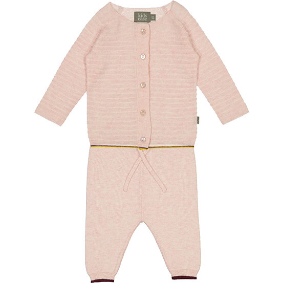 Organic Cotton Knit Newborn Set, Light Pink - Mixed Apparel Set - 1
