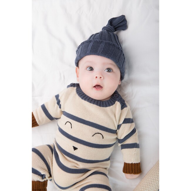 Knit Romper with Face, Stripes - Onesies - 2