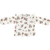 Baby Ribbed Long Sleeve Shirt, Flower Print - Tees - 1 - thumbnail