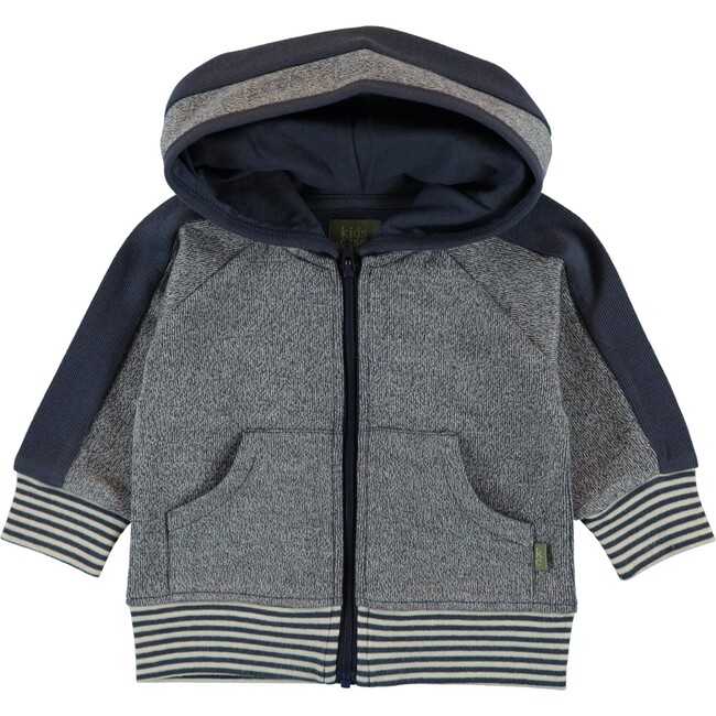 Baby Hoodie, Dark Blue and Grey - Sweatshirts - 1