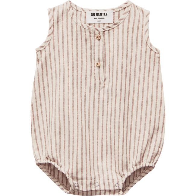 Woven Tank Onesie, Hazelnut - Rompers - 1