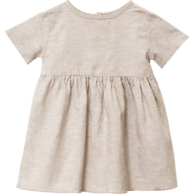 Short Sleeve Prairie Dress, Wheat - Dresses - 1