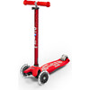 Maxi Deluxe LED Kids Scooter, Red - Scooters - 1 - thumbnail