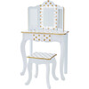 Fashion Polka Dot Prints Gisele Play Vanity Set with LED Mirror Light - White / Gold - Kids Seating - 1 - thumbnail