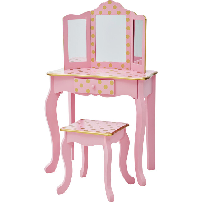 Fashion Polka Dot Prints Gisele Play Vanity Set - Pink / Rose Gold
