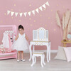 Fashion Polka Dot Prints Gisele Play Vanity Set with LED Mirror Light - White / Gold - Kids Seating - 2