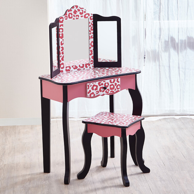 Fashion Leopard Prints Gisele Play Vanity Set - Pink / Black - Fantasy ...