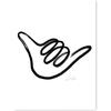 Shaka Hand Print, Black - Art - 1 - thumbnail