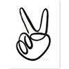 Peace Sign Hand Print, Black - Art - 1 - thumbnail