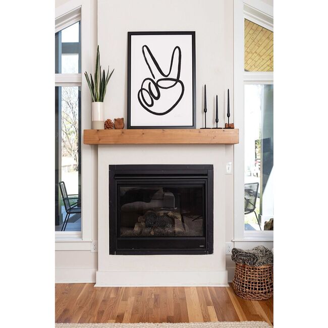 Peace Sign Hand Print, Black - Art - 2