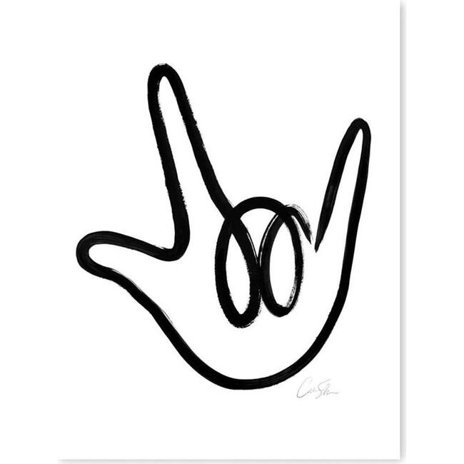 ASL I Love You Hand Print, Black