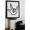 ASL I Love You Hand Print, Black - Art - 2