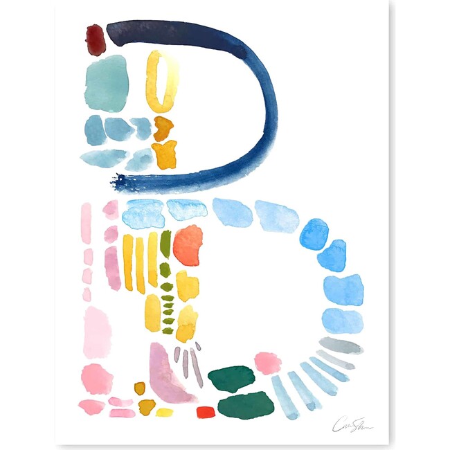 Modern Color Letter Mini Art Print, Multi