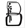 Modern Letter Small Art Print, Black/White - Art - 2