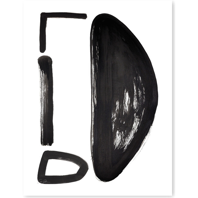 Modern Letter Small Art Print, Black/White - Art - 4