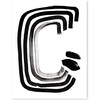 Modern Letter Medium Art Print, Black/White - Art - 3