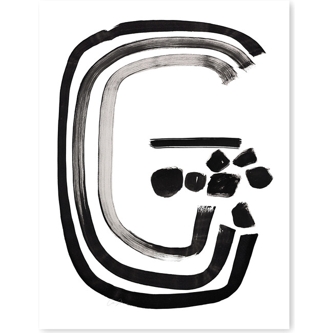 Modern Letter Small Art Print, Black/White - Art - 7