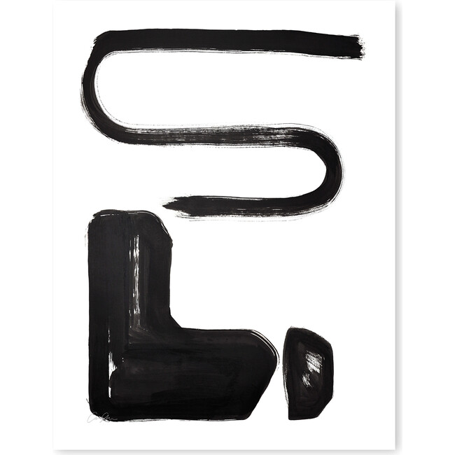 Modern Letter Oversized Art Print, Black/White - Art - 5