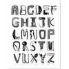 Modern Letter Medium Art Print, Black/White - Art - 9