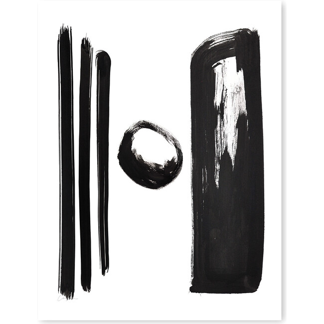 Modern Letter Large Art Print, Black/White - Art - 8