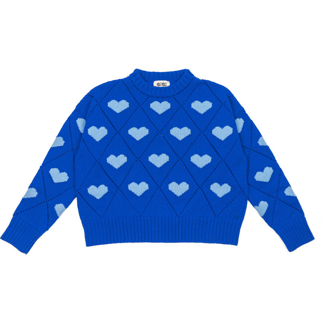 Women's Love Sweater, Cobalt Blue - Sweaters - 1