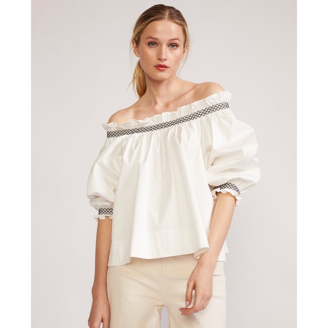 Women's Summer Off Shoulder Top, White - Blouses - 3