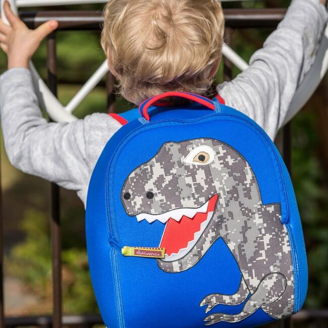 Dinosaur Backpack, Blue - Backpacks - 2