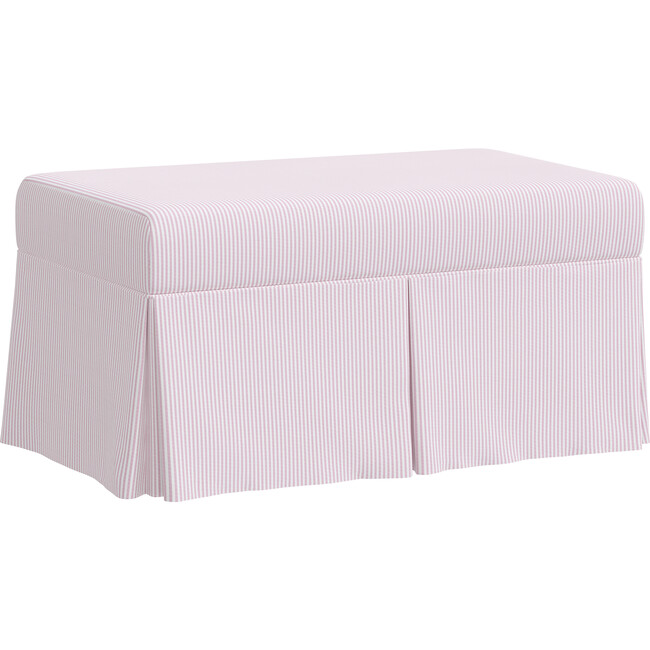Charlotte Skirted Storage Bench, Oxford Stripe Pink - Accent Seating - 2