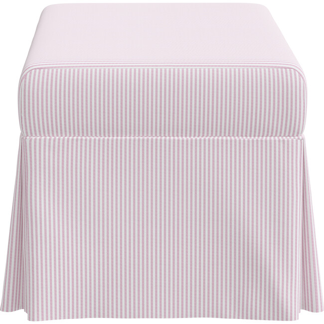 Charlotte Skirted Storage Bench, Oxford Stripe Pink - Accent Seating - 3
