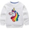 Happy Rainbow Unicorn Sweatshirt, White - Sweatshirts - 1 - thumbnail