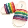 Glitter Rainbow Slides, Multi - Sandals - 1 - thumbnail