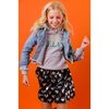 Black Sequin Hearts Skirt, Black - Skirts - 2