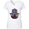 Sequin Hamsa T-Shirt, White - Tees - 1 - thumbnail