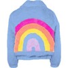 Rainbow Faux Fur Coat Baby Blue, Blue - Faux Fur Coats - 1 - thumbnail