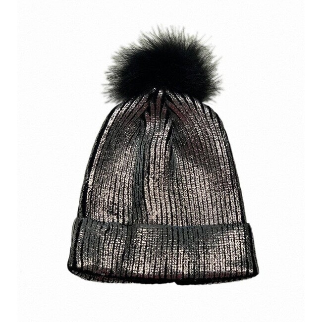 Metallic Pom Pom Hat, Multi - Hats - 2