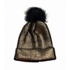 Metallic Pom Pom Hat, Multi - Hats - 3