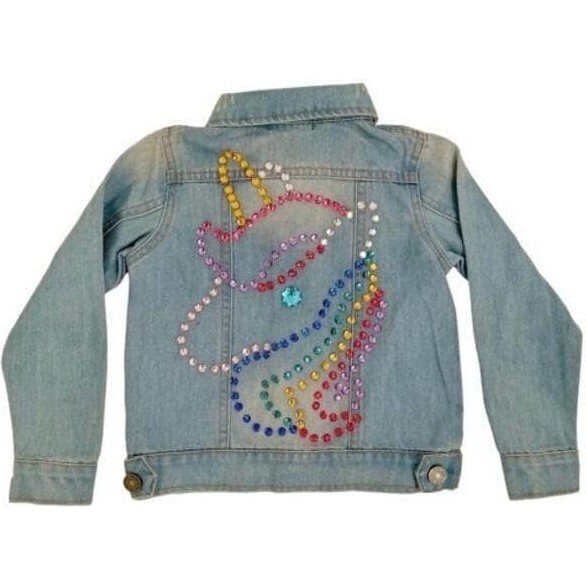 Light Bright Unicorn Denim Jacket, Blue - Jackets - 1