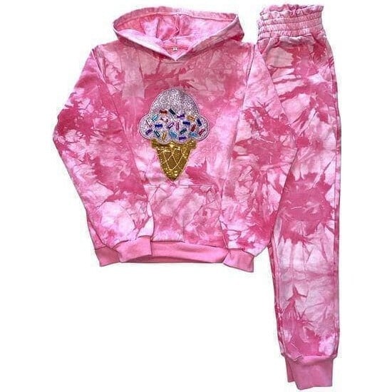 Ice Cream Tie Dye Set, Pink - Mixed Apparel Set - 3