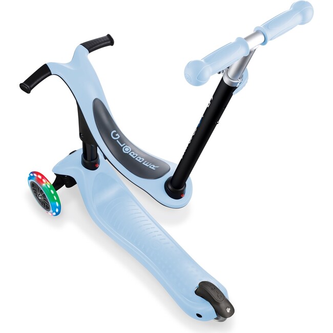 Go-Up Sporty Scooter with Lights, Pastel Blue - Scooters - 5
