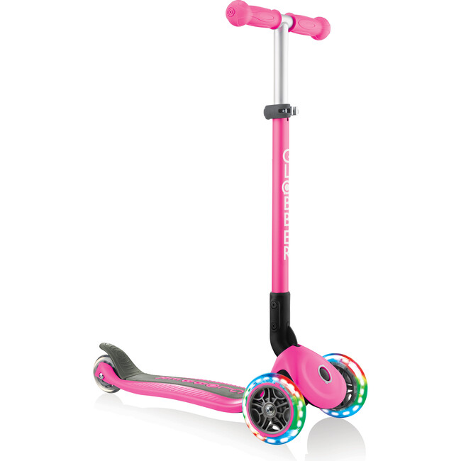 Primo Foldable Scooter with Lights, Deep Pink