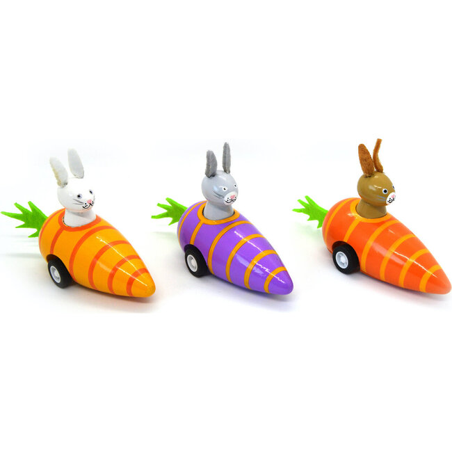 Pull Back Bunny Carrot Racers - Woodens - 1