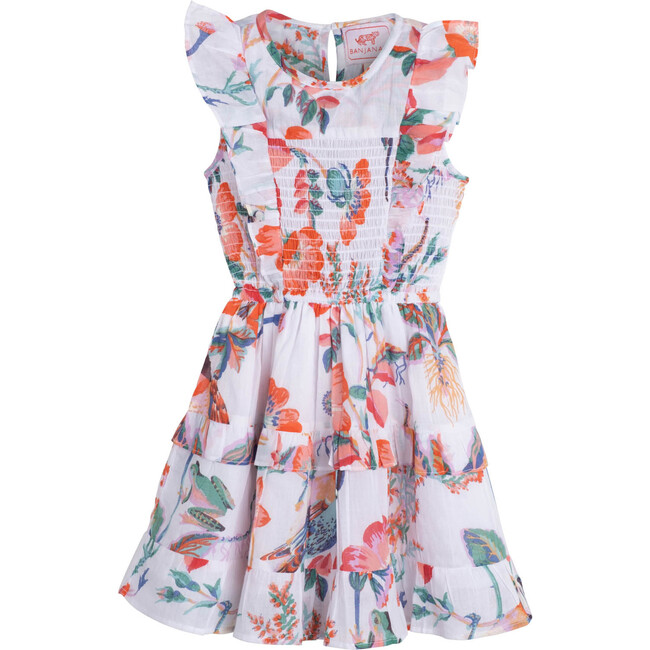 Iris Dress, Woden Hedgerow White