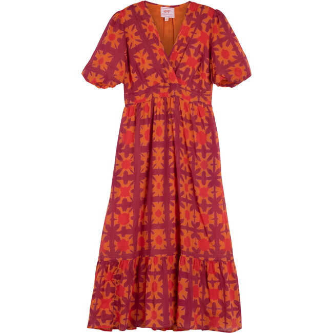 Women's Cynthia Dress, Clamp Dye Jaffa Orange - Banjanan Mommy & Me ...