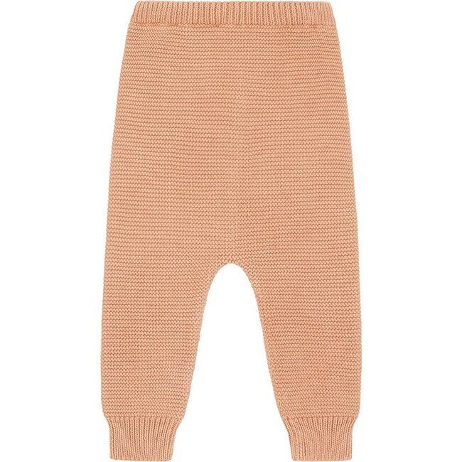 Organic Cotton Knit Trousers, Natural Pink Rust Mineral Dye - Pants - 1